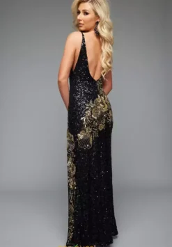 Plus Size|Fitted^Jasz Couture 7646 Black/Gold