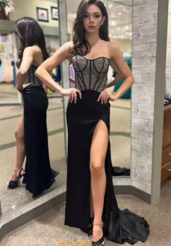 Long Homecoming Dresses|Sexy^Jasz Couture 7444 Black