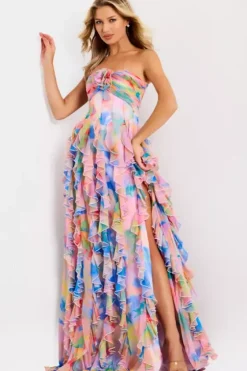 Long Dresses|Plus Sized Dresses^Jovani 46381 Print