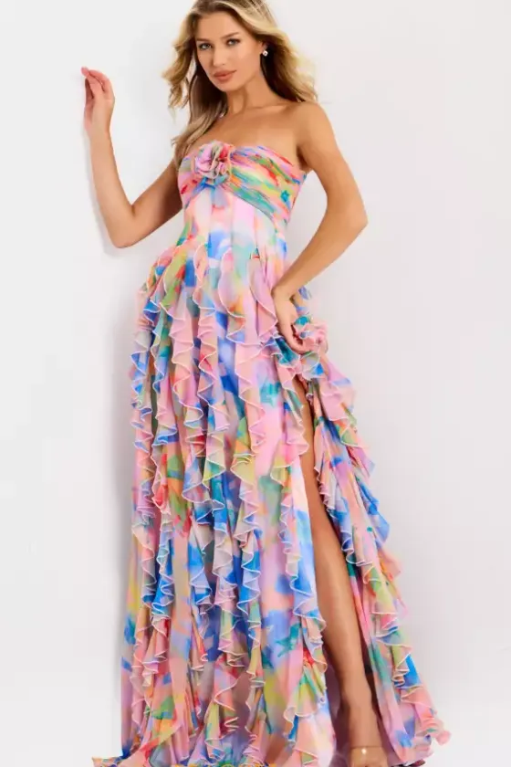 Long Dresses|Plus Sized Dresses^Jovani 46381 Print