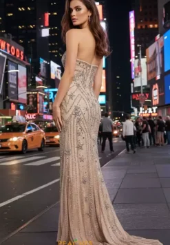 Long Dresses|Plus Sized Dresses^Jovani 48389 Silver/Nude