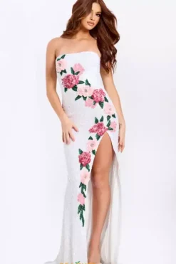 Long Dresses|Plus Sized Dresses^Jovani 46694 White/Multi