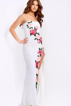 Long Dresses|Plus Sized Dresses^Jovani 46694 White/Multi