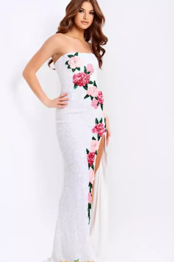Long Dresses|Plus Sized Dresses^Jovani 46694 White/Multi