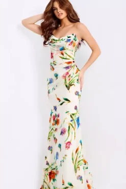 Long Dresses|Plus Sized Dresses^Jovani 47626 Ivory/Multi