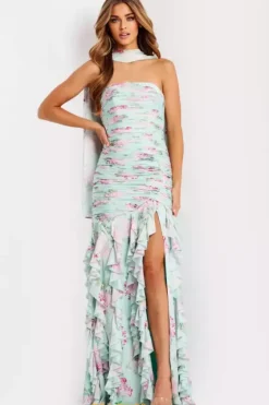 Long Dresses|Plus Sized Dresses^Jovani 47580 Print