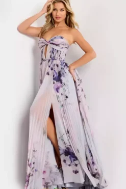 A Line|Plus Size^Jovani 42564 Print