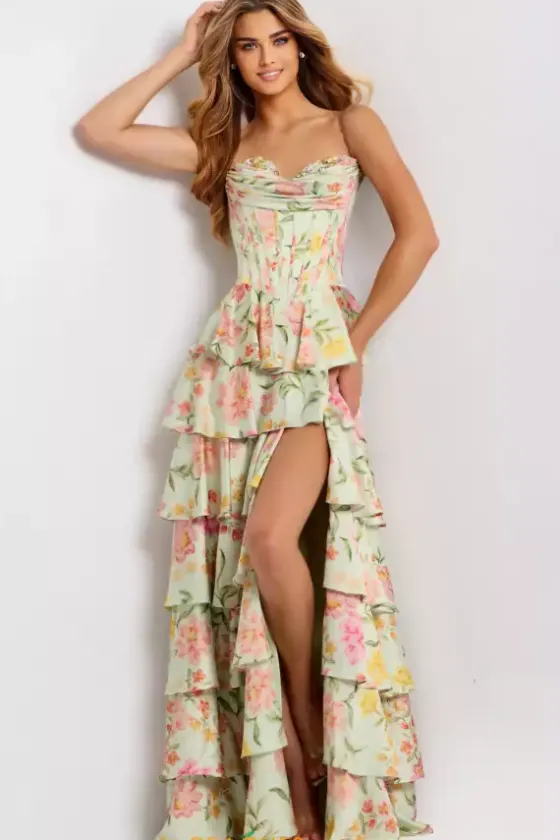 Long Dresses|Plus Sized Dresses^Jovani 47561 Print