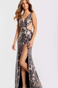 Long Dresses|Plus Sized Dresses^Jovani 49125 Animal Print