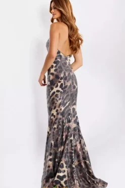 Long Dresses|Plus Sized Dresses^Jovani 49125 Animal Print