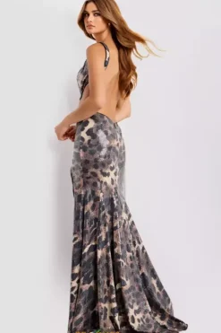 Long Dresses|Plus Sized Dresses^Jovani 49125 Animal Print