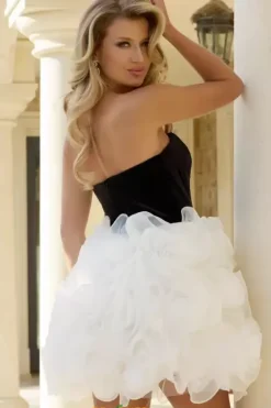 Bat Mitzvah|8Th Grade Dance^Jovani Short 45880 Black/White