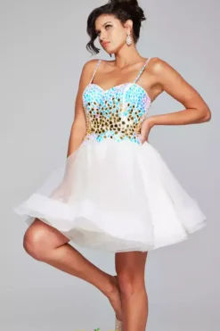 Bat Mitzvah|8Th Grade Dance^Jovani Short 40516 Ivory/Gold