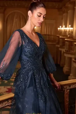 Military Ball|Quince Guest Dresses^Ladivine by Cinderella La Divine by Cinderella CD0101 Navy