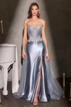 Plus Size|Fitted^Ladivine by Cinderella La Divine by Cinderella CM392 Dusty Blue