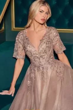 Long Dresses|Plus Sized Dresses^Ladivine by Cinderella La Divine by Cinderella CD726 Mocha