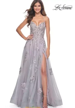 Sweet Sixteen|Long Dresses^La Femme 32200 Lavender/Gray