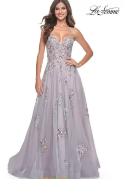 Sweet Sixteen|Long Dresses^La Femme 32200 Lavender/Gray