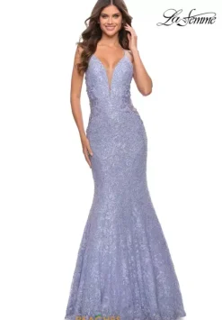 Mermaid|Fitted^La Femme 31354 Light Periwinkle