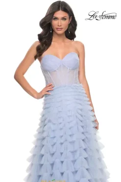 Long Dresses|Plus Sized Dresses^La Femme 32447 Light Periwinkle