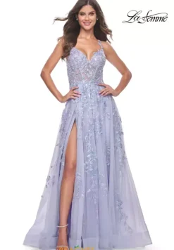 Long Dresses|Sweet Sixteen^La Femme 32349 Light Periwinkle