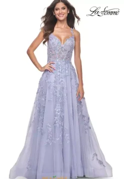 Long Dresses|Sweet Sixteen^La Femme 32349 Light Periwinkle