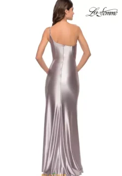 Fitted|Long Dresses^La Femme 31391 Silver