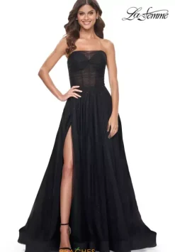 Ball Gowns|A Line^La Femme 32029 Black