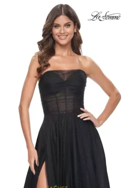 Ball Gowns|A Line^La Femme 32029 Black