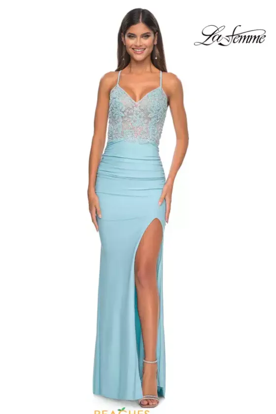 Fitted|Long Dresses^La Femme 32054
