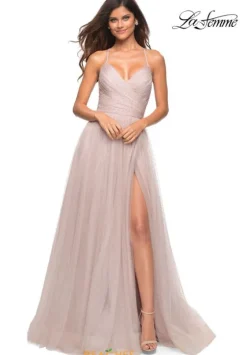 A Line|Long Dresses^La Femme 30536 Mauve