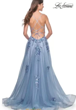 Long Dresses|Sweet Sixteen^La Femme 32057 Slate Blue