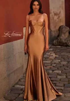 Fitted|Long Dresses^La Femme 32555