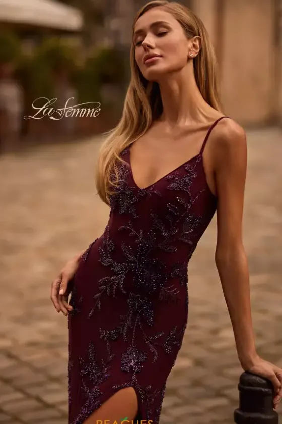 Fitted|Long Dresses^La Femme 33054