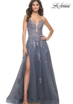 Long Dresses|Sweet Sixteen^La Femme 31472 Slate