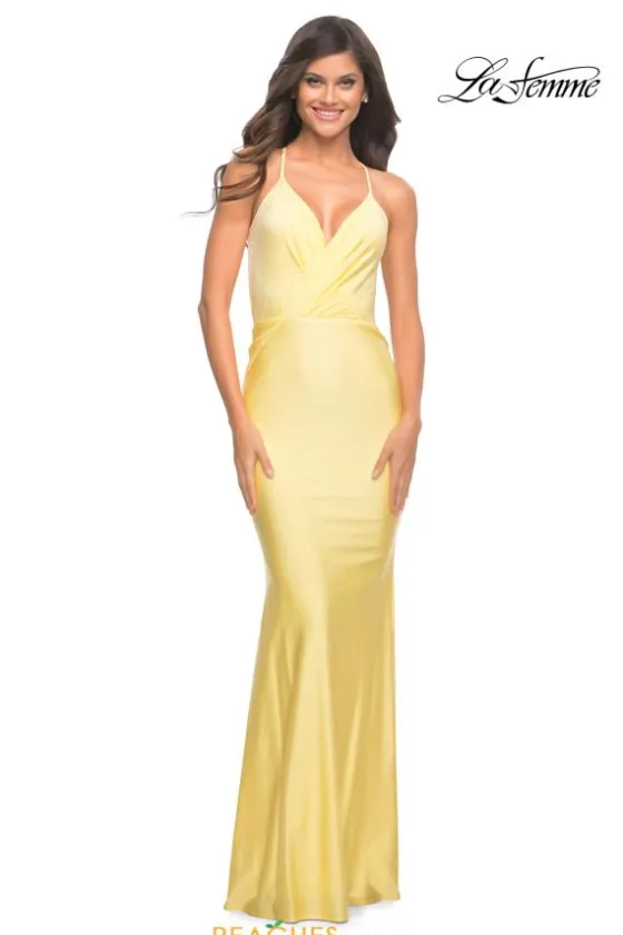 Long Homecoming Dresses|Fitted^La Femme 30463 Pale Yellow