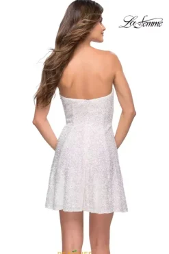 Bat Mitzvah|8Th Grade Dance^La Femme Short 30957 White