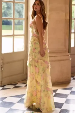 Long Dresses|Quince Guest Dresses^Sherri Hill Long Chiffon V Neck Dress 57782