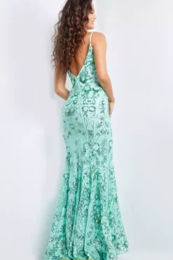 Military Ball|Plus Size^Jovani Long Fitted Sequins Dress 23839