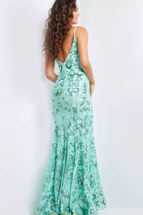 Military Ball|Plus Size^Jovani Long Fitted Sequins Dress 23839