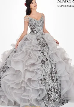 Plus Sized Quince Dresses|Sweet Sixteen^Mary's Mary's MQ2065 Silver
