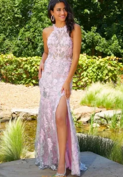 Long Homecoming Dresses|Fitted^Morilee 47045 Pink/Silver