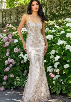 Long Homecoming Dresses|Fitted^Morilee 47014 Gold