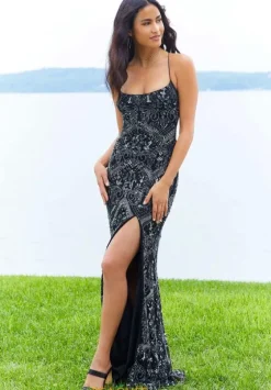 Long Homecoming Dresses|Fitted^Morilee 47078 Black