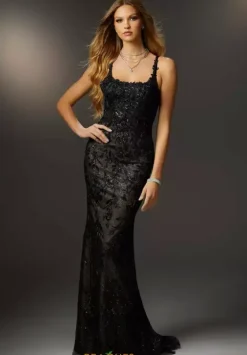 Long Homecoming Dresses|Fitted^Morilee 48065 Black/Nude
