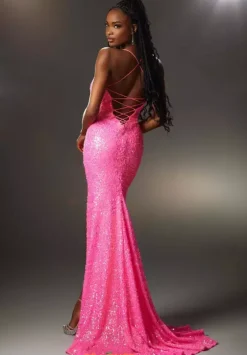 Long Homecoming Dresses|Fitted^Morilee 48041 Neon Pink