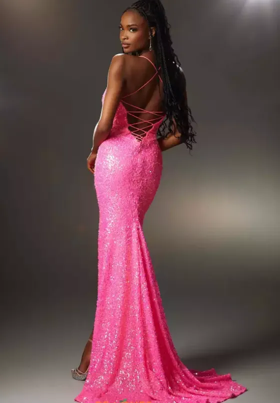Long Homecoming Dresses|Fitted^Morilee 48041 Neon Pink