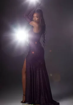 Long Sleeve Prom Dresses|Sexy^Morilee 48015 Black/Pink