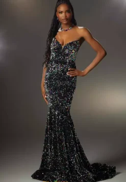 Long Homecoming Dresses|Fitted^Morilee 48009 Black/Multi