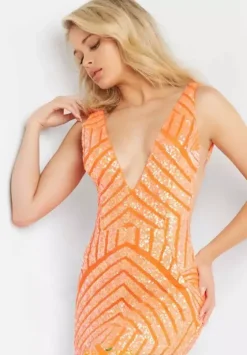 Winter Formal|Wedding Guest^Jovani Open Back Fitted Dress 63899